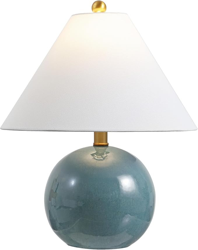 SAFAVIEH Lighting - Giana 17.5-Inch Round Table Lamp - Blue Ceramic - Ideal for Living Room, Bedr... | Amazon (US)