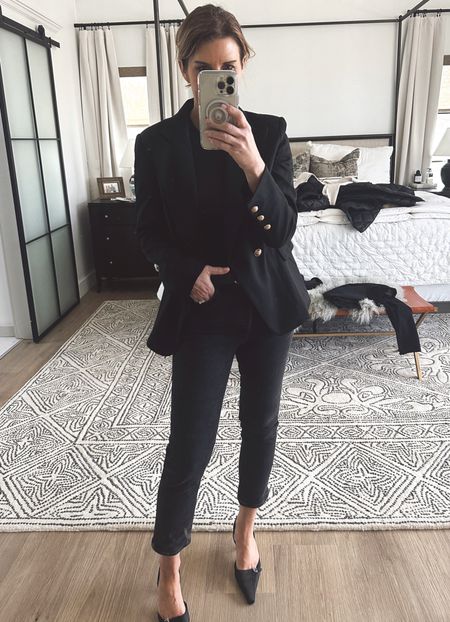 What I wore to dinner when I couldn’t decide what to wear to dinner #backinblack //Edwin Bree straight leg 27// 

#LTKstyletip #LTKunder50 #LTKworkwear