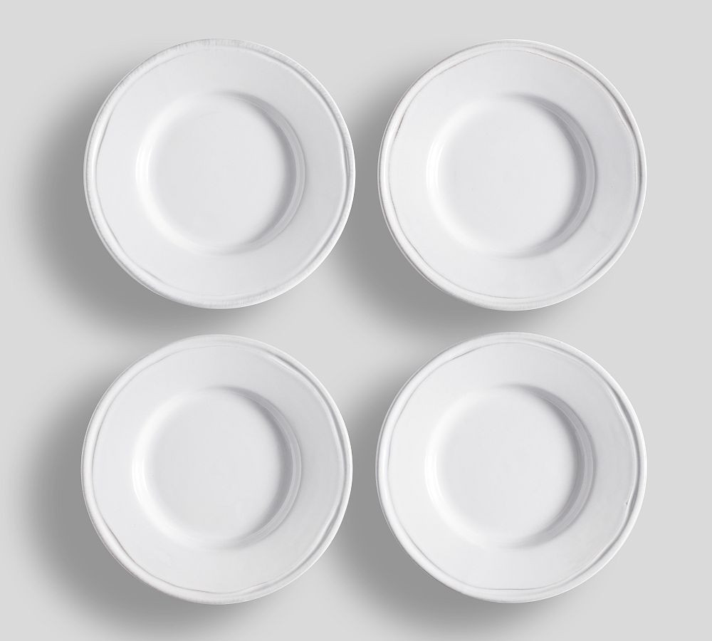 Monique Lhuillier Arles Appetizer Plates, Set of 4 - White | Pottery Barn (US)