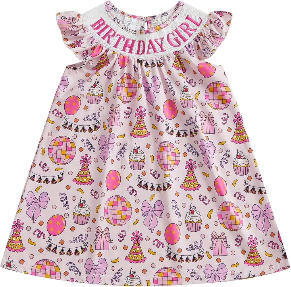 Birthday Outfit Girl Donut Birthday Girl Dress Peter Pan Collar Dresses Toddler Little Girls Smoc... | Amazon (US)