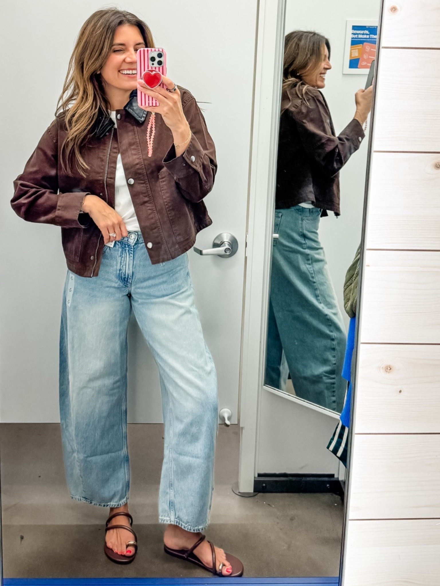 The cutest swingy barn jacket on sale! In a size small. Barrel jeans in a size 4.

#LTKOver40 #LTKTall #LTKSaleAlert
