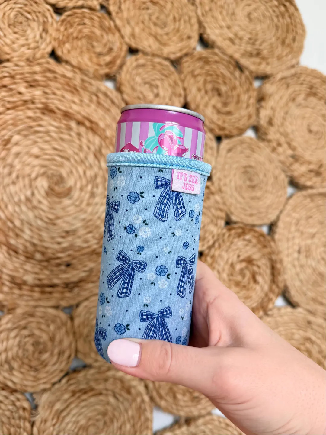 Gingham Bows Slim Can Sleeve / Fits 12 oz Cans / Energy Drinks and Seltzers | Etsy (US)