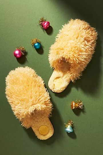 Fuzzy Slide Slippers | Anthropologie (US)