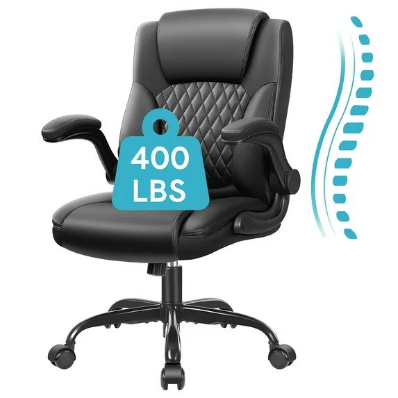 COOLHUT Leather Office Chair, Big and Tall Office Chair 400LBS Wide Seat Ergonomic Computer Desk ... | Walmart (US)
