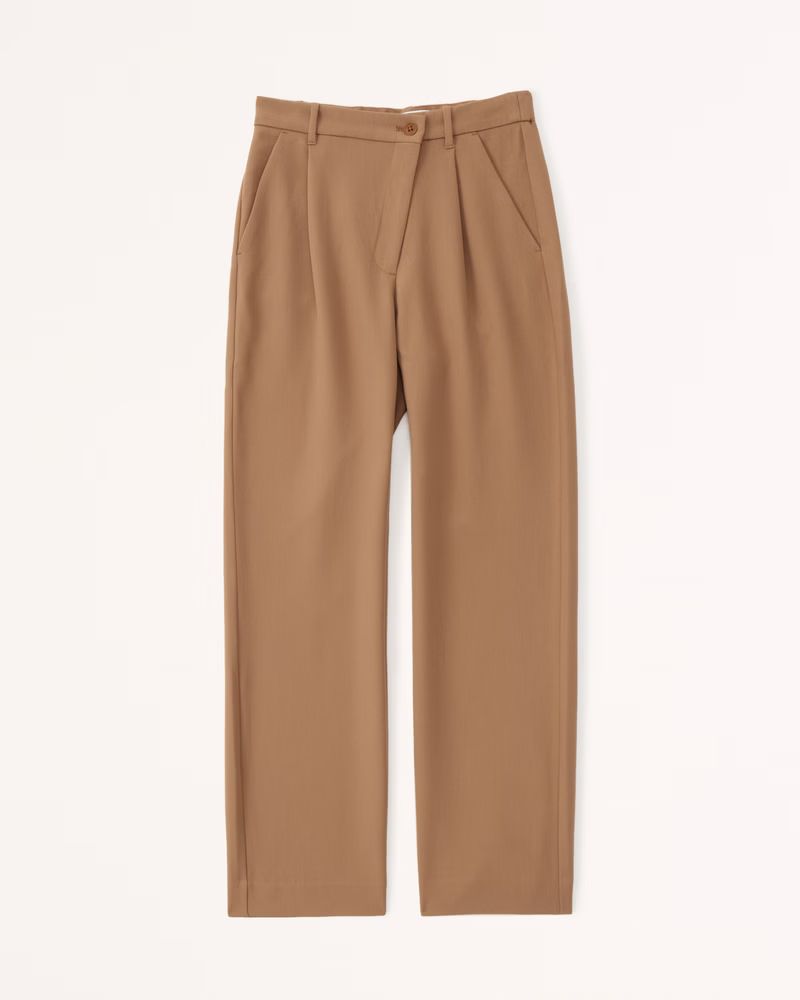 Women's Tailored Relaxed Straight Pants | Women's Bottoms | Abercrombie.com | Abercrombie & Fitch (US)