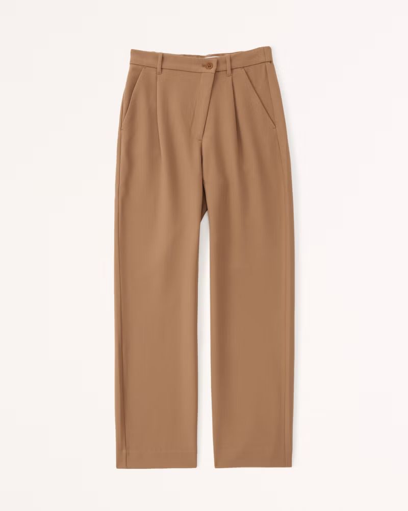 Tailored Relaxed Straight Pants | Abercrombie & Fitch (US)