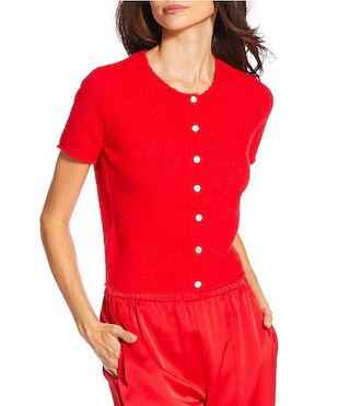 Everyday Short Sleeve Crew Neck Cardigan | Dillard's