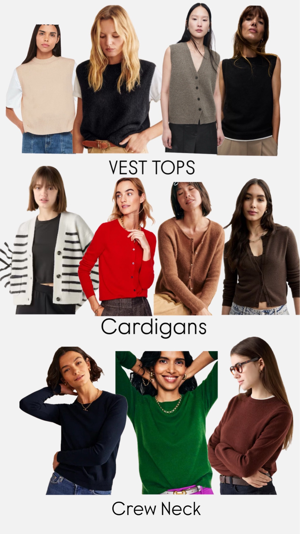 The Basics Autumn Edit 
Vest tops 
Cardigans
Crew neck tops 
Cashmere 


#FashionMonth #LTKautumn #LTKover50style
