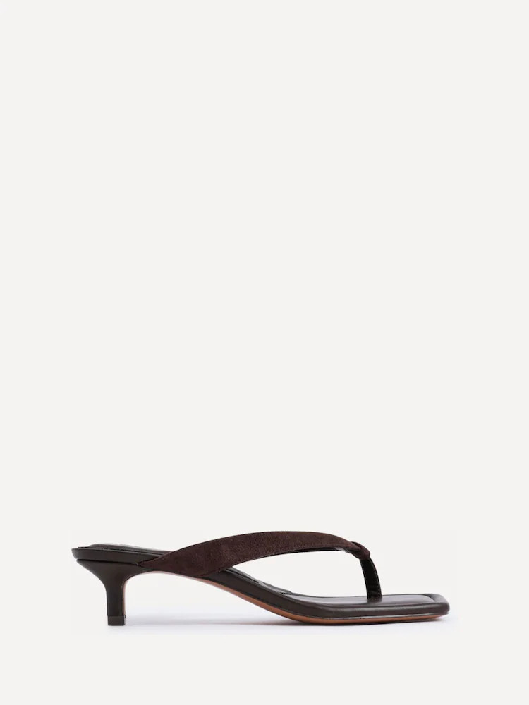 Linzi Brown Potential Toe Post Kitten Sandals | Next EU