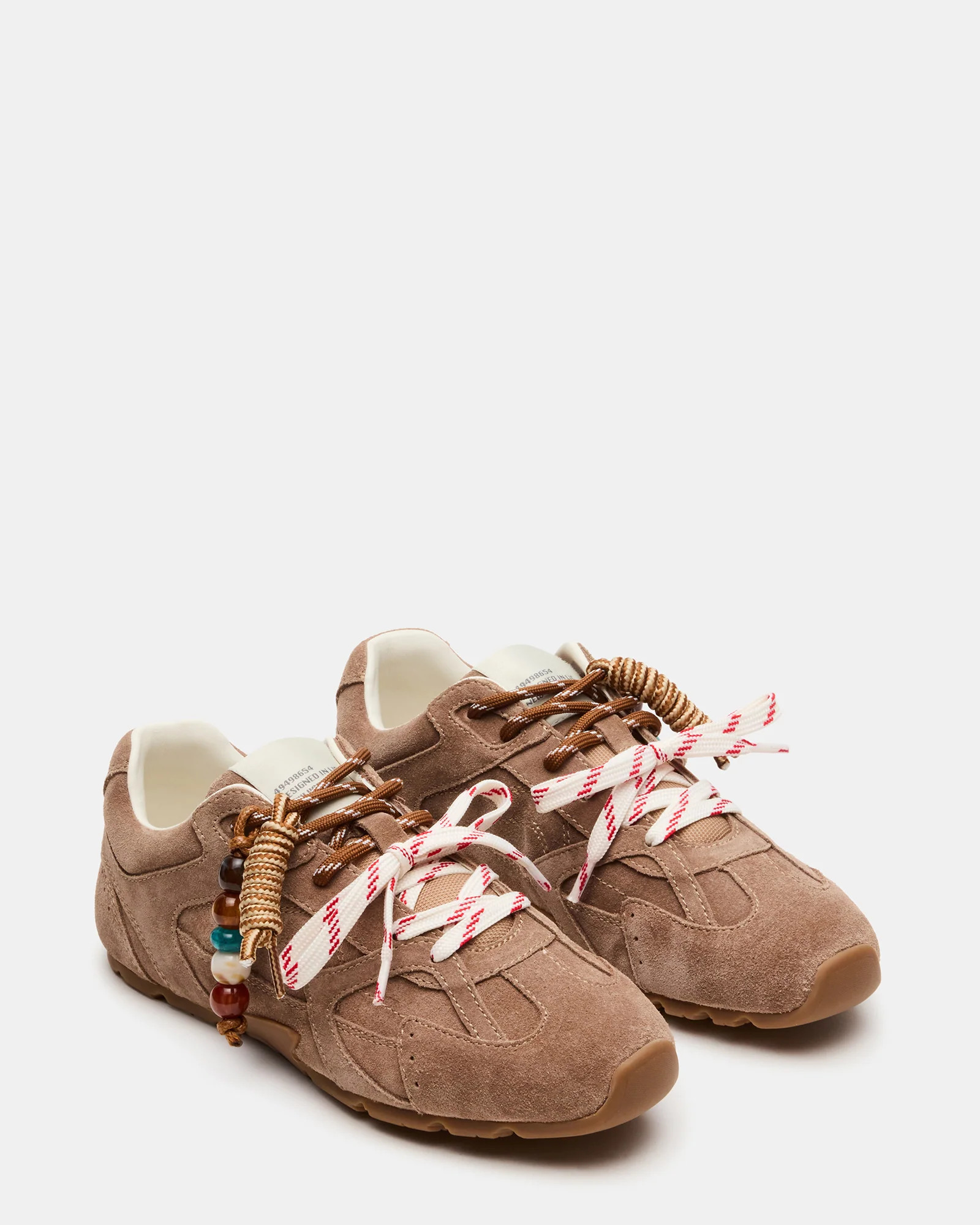 AZIEL Charm Taupe Suede Low-Top Lace-Up Women's Sneakers | Steve Madden (US)