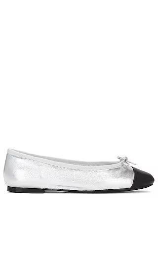 Natalia Ballet Flat in Silver & Black | Revolve Clothing (Global)