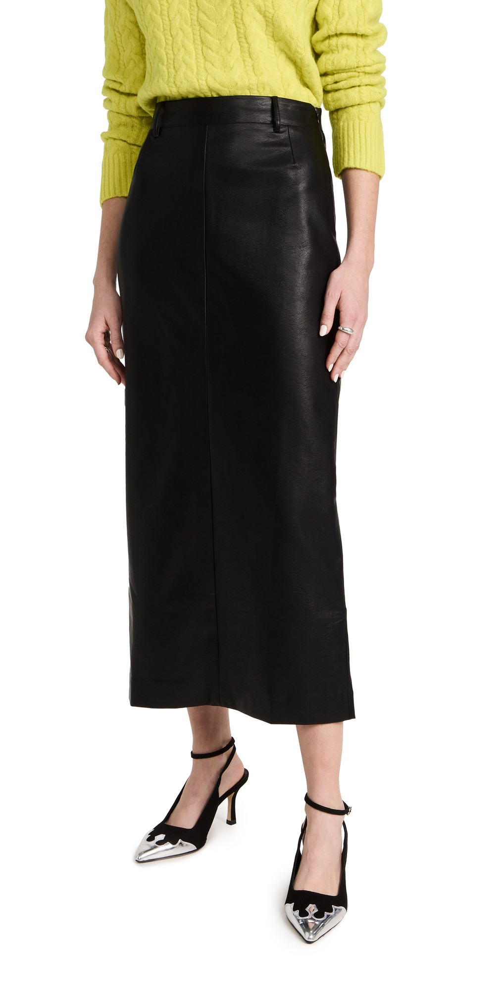 Pixie Market Yve Maxi Faux Leather Skirt Black L | Shopbop
