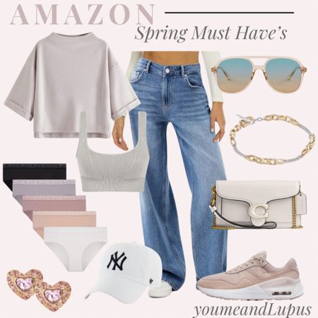 Amazon Spring must have’s. Jeans, hair clips, Coach bags, baseball hats, earrings, bracelets, underwear, 3/4 sleeve tops, sunglasses, Nike sneakers, sports bras, YoumeandLupus, spring finds, Amazon finds 

#LTKSeasonal #LTKstyletip #LTKMostLoved