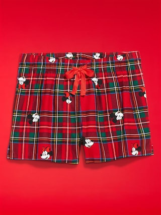 Old Navy x Disney Mickey Mouse & Friends Printed Flannel Boxer Shorts for Women | Old Navy (US)