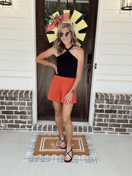 Old Navy, Summer basics - black halter top less than $15 -It comes in four colors- wearing a size small! High waisted shorts pockets, lightweight wearing size small - comes in 6 colors 

#LTKStyleTip #LTKFindsUnder50 #LTKOver40