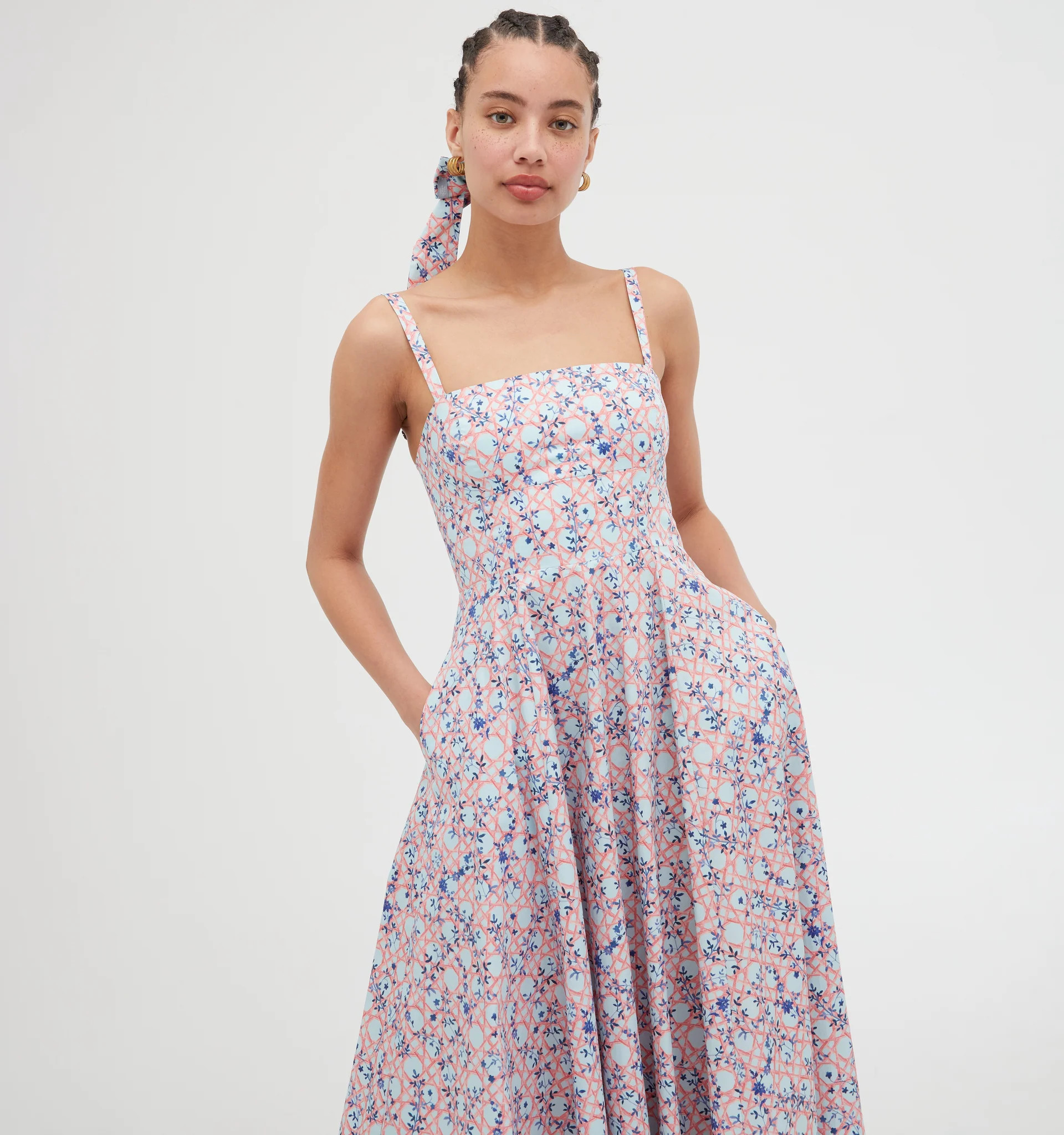 The Margot Dress - Pink Basketweave Vine | Hill House Home US