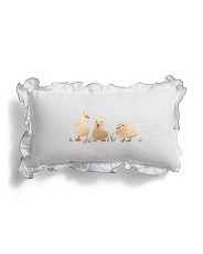 9x16 Embroidered Ducks Striped Ruffle Pillow | Throw Pillows | Marshalls | Marshalls