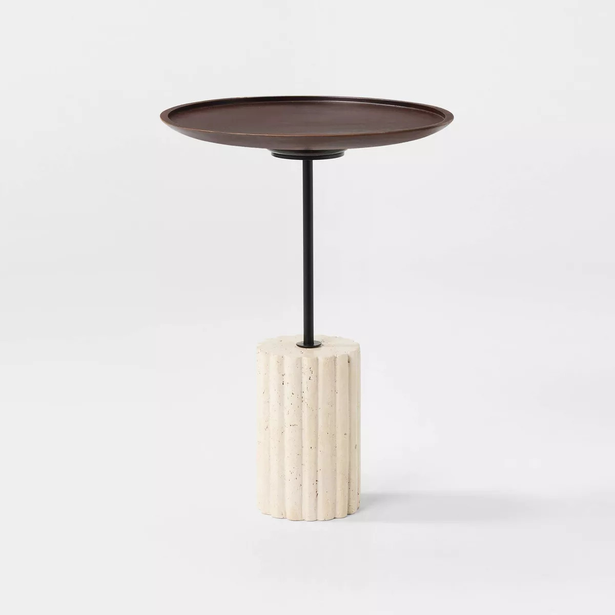 Travertine Accent Table with Brown Top - Threshold™ designed with Studio McGee- | Target