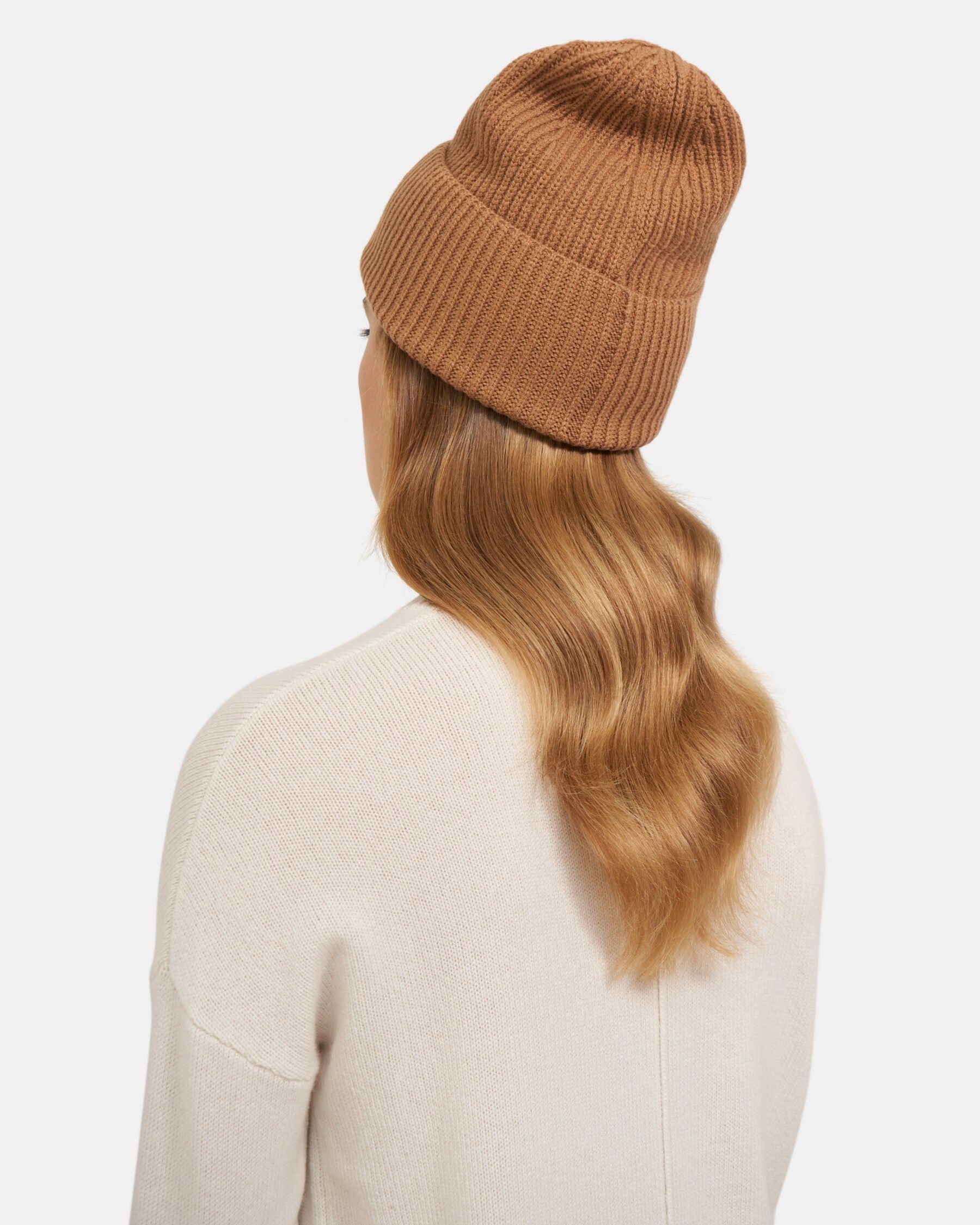 Ribbed Beanie in Wool-Cashmere | Theory Outlet