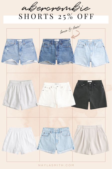 Abercrombie shorts on sale! My fave denim mom shorts are included - I sized up 1 for a looser fit!

tailored shorts, comfy shorts, summer fashion, wardrobe staples


#LTKstyletip