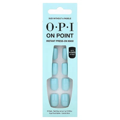 OPI, On Point, Instant Press-On Mani, Short Length, Suzi without a Paddle, 27 Piece Kit | iHerb