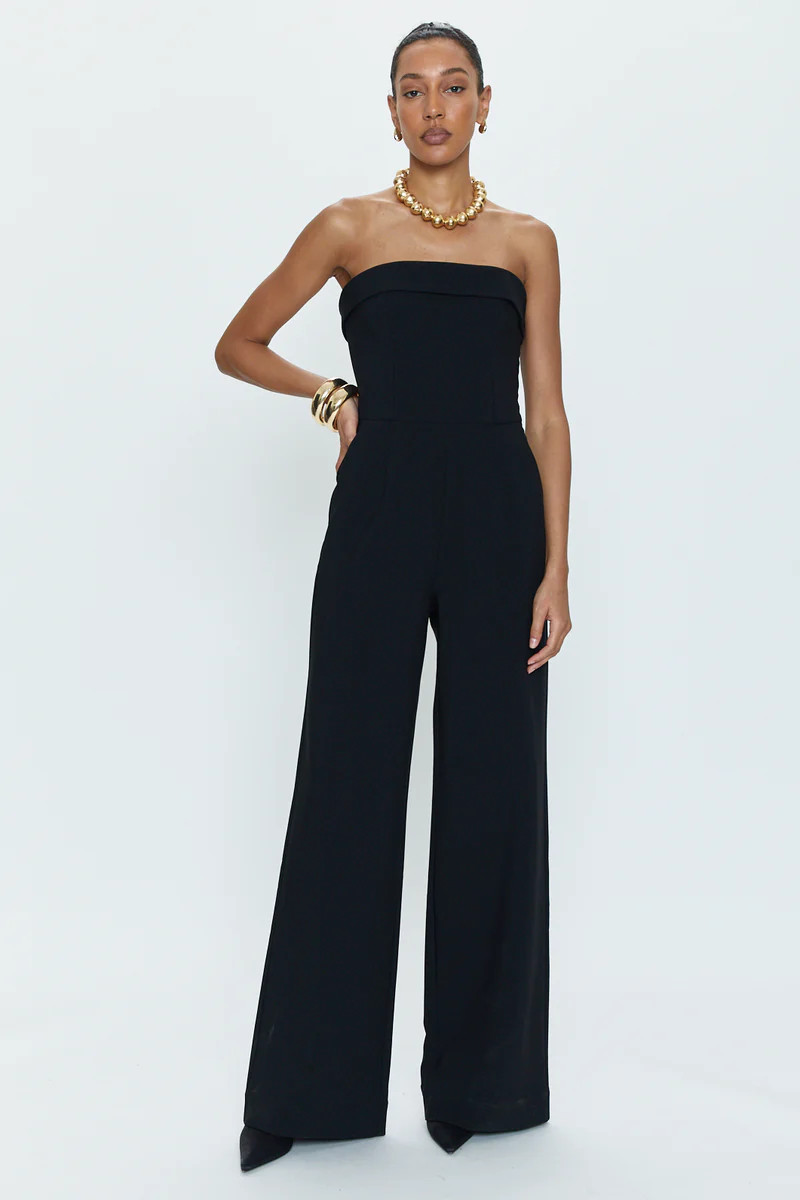 Valentina Polished Jumpsuit - Black | Pistola Denim