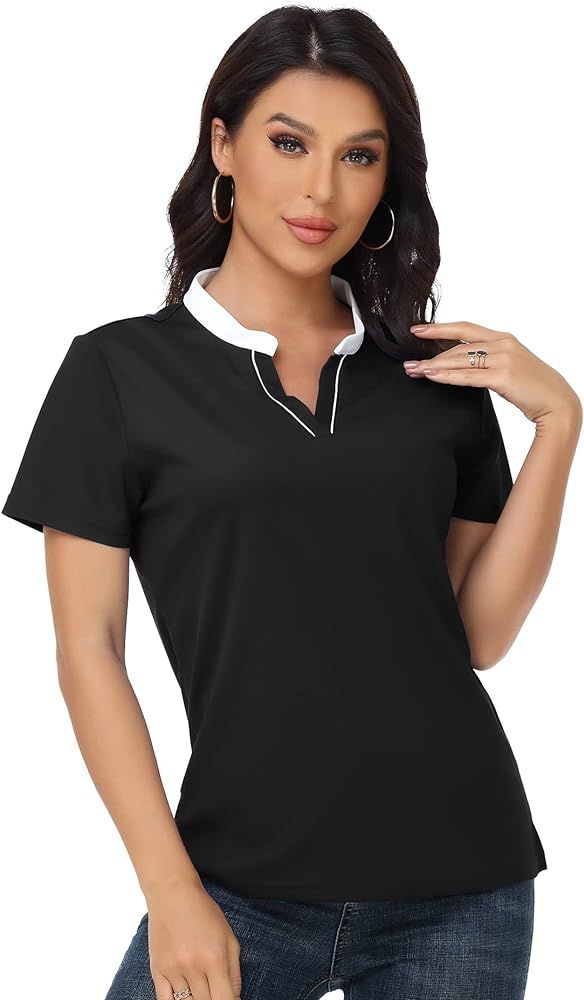 LLdress Women's Golf Polo Shirts Short Sleeve, Golf Apparel Collared Lightweight Athletic Print T... | Amazon (US)