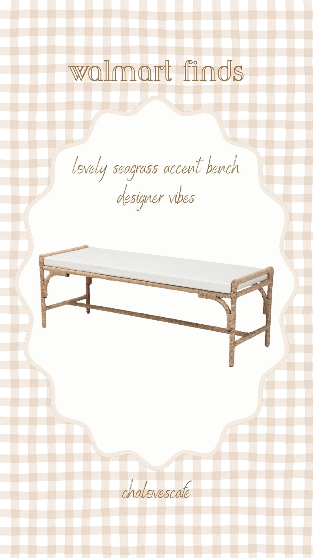Lovely seagrass accent bench - designer vibes from Walmart! 

#LTKHome