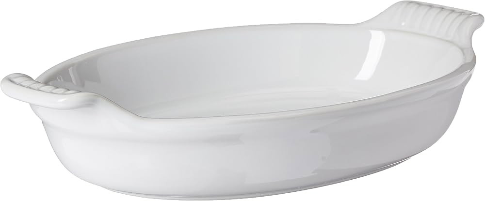 Le Creuset Stoneware Heritage Oval Au Gratin, 1 qt. (9.5"), White | Amazon (US)