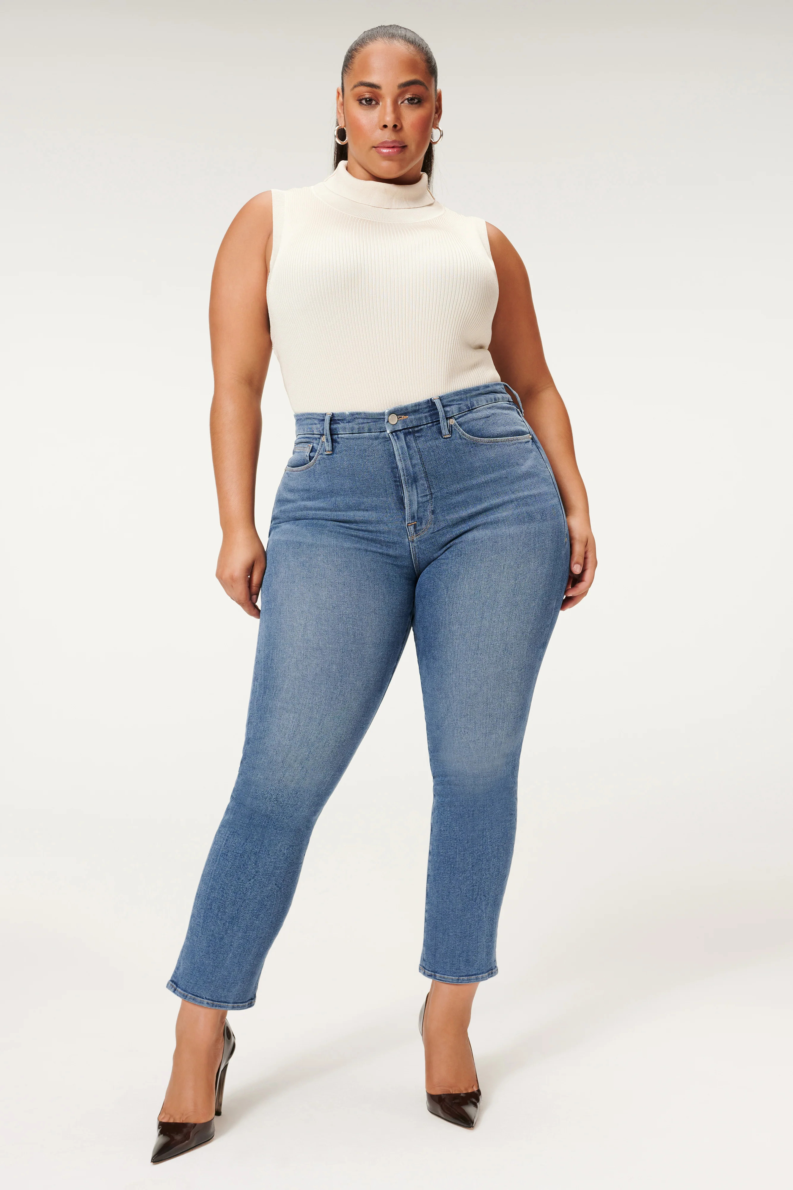 GOOD LEGS STRAIGHT JEANS| BLUE524 - GOOD AMERICAN | Good American