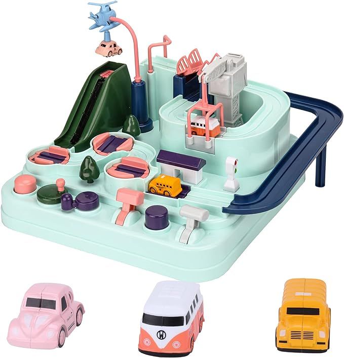 LZZAPJ Race Tracks for Boys, City Rescue Preschool Educational Toy, Vehicle Adventure Puzzle Car ... | Amazon (US)