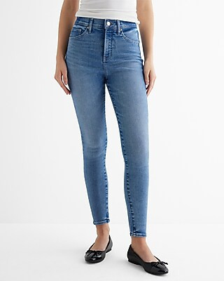High Waisted Light Wash Ripped Skinny Jeans | Express