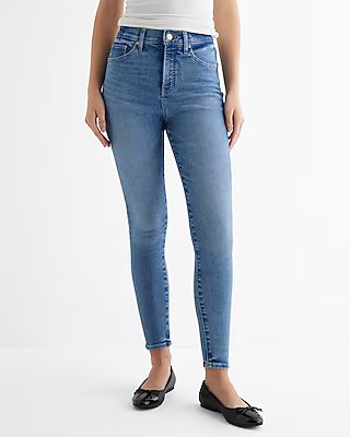 High Waisted Light Wash Ripped Skinny Jeans | Express