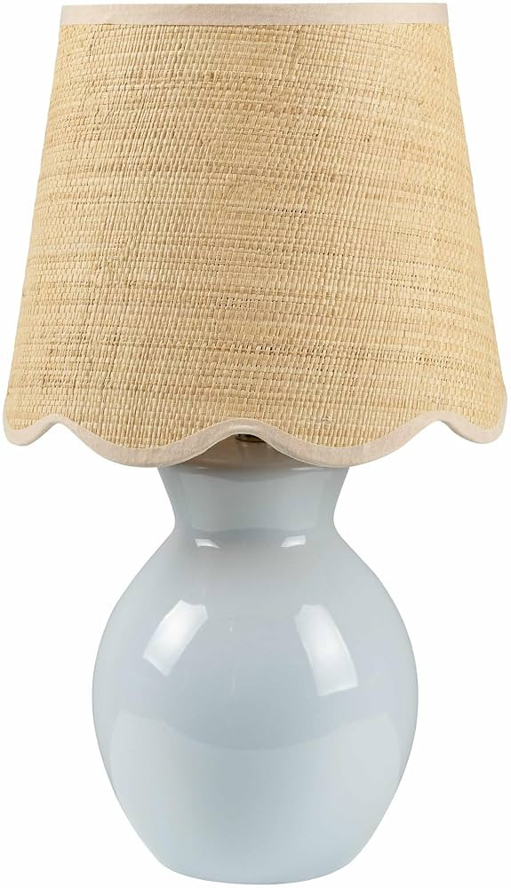 Salgareda Boho Ceramic and Jute Bedside Table Lamp for Bedroom Nightstand - End Side Lighting for... | Amazon (US)
