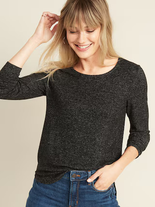 Plush-Knit Crew-Neck Tee for Women | Old Navy (US)