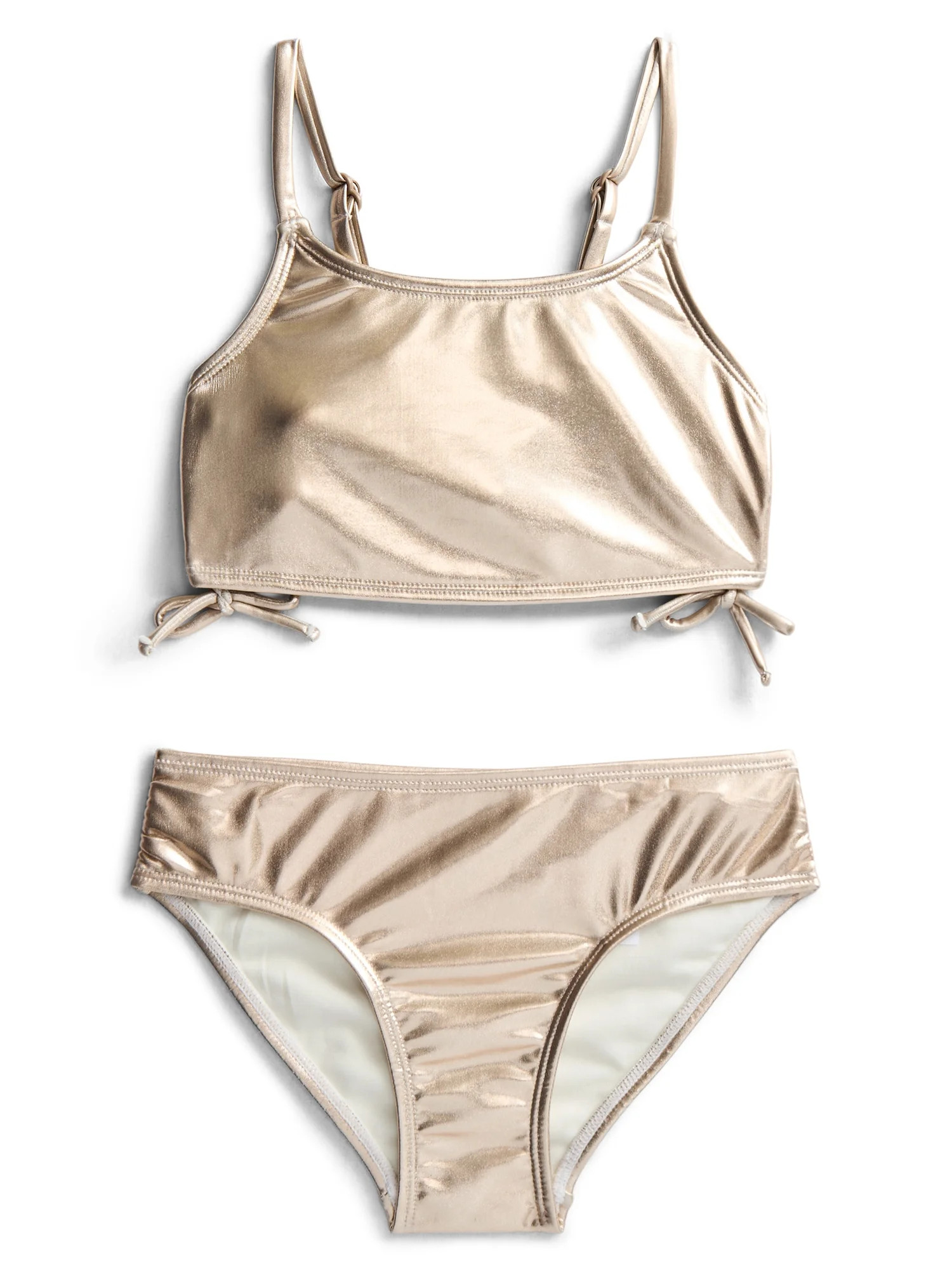Weekend Academy Girls Metallic Miami Bikini, 2-Piece Swim Set, Sizes 4-18 | Walmart (US)
