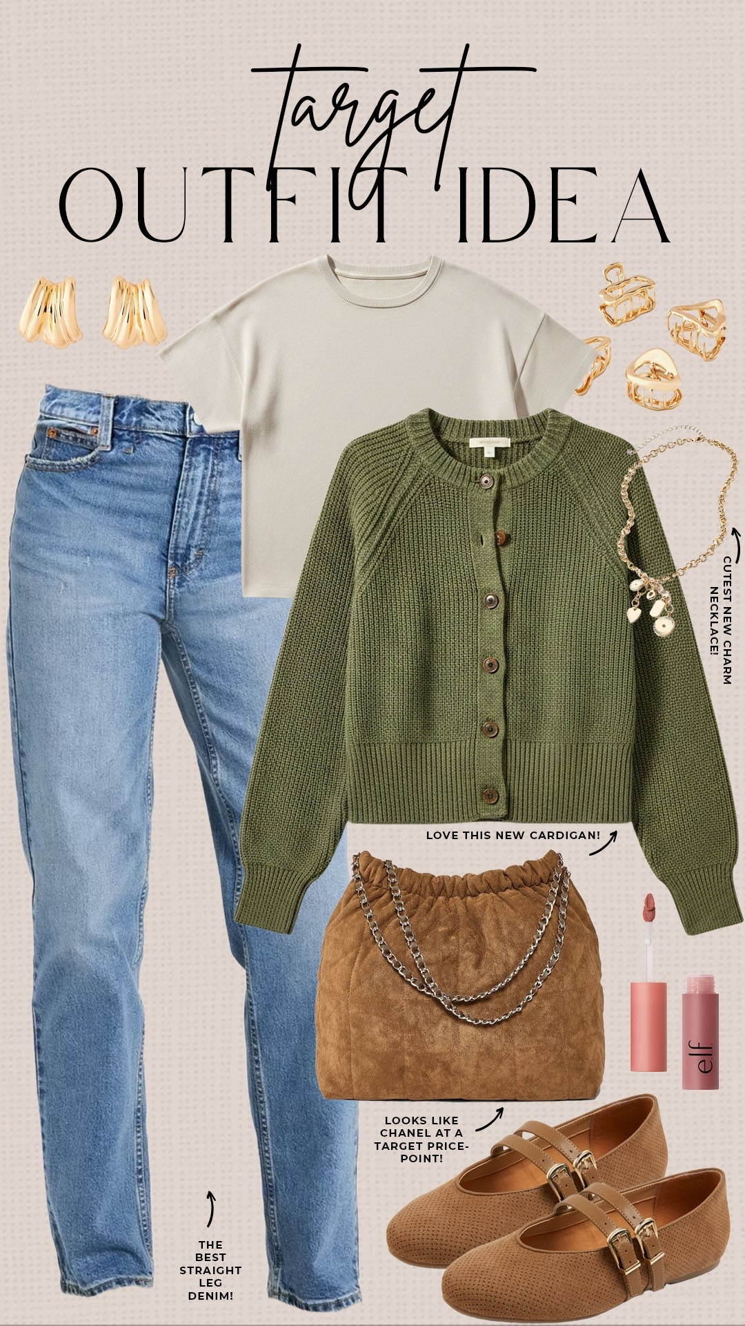 Trendy fall outfit idea from Target! 

#targetfinds

Target finds. Target fashion. Target new arrivals. Target denim. Target fall cardigan. Target new suede bag.

#LTKootd #LTKSeasonal #LTKgrwm