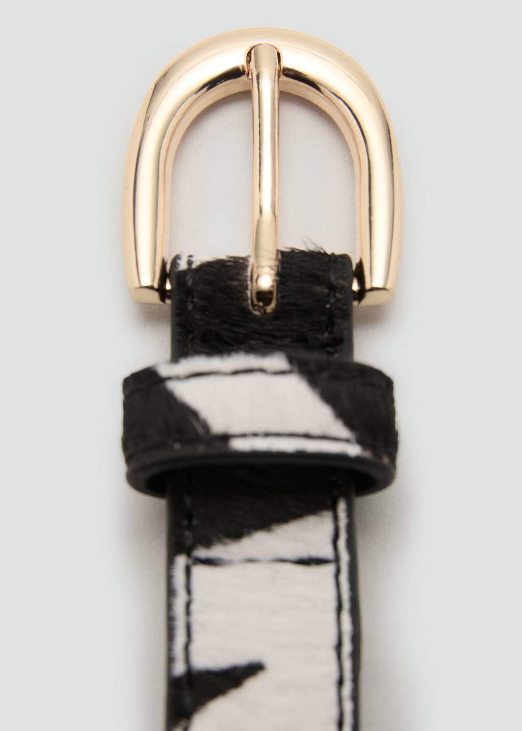 Animal print leather belt black - Woman - M - MANGO | Mango (US/MX/AU)