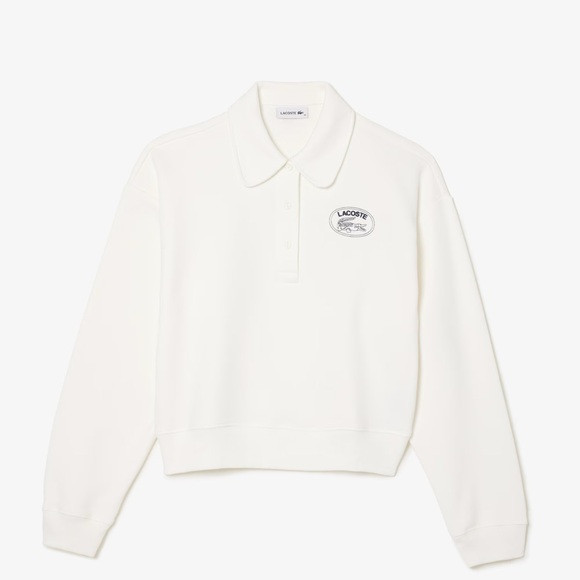 Women's Relaxed Fit Embroidered Polo Sweatshirt 6 white | Poshmark