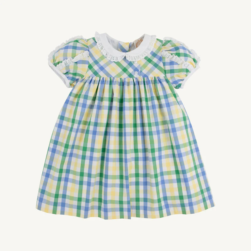 Mary Baker Day Dress - Polo Field Plaid with Worth Avenue White | The Beaufort Bonnet Company