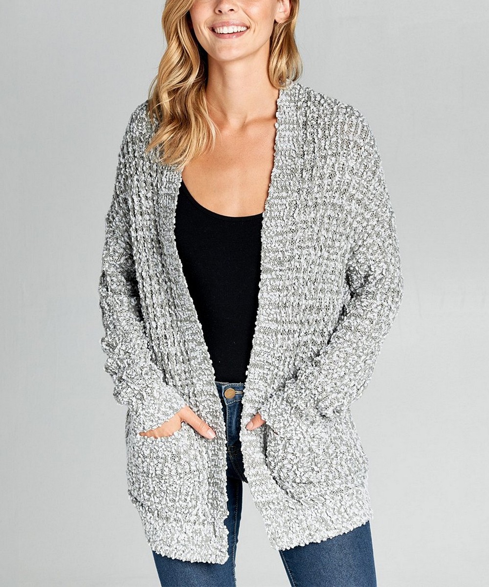 Gray Open Cardigan - Women | zulily