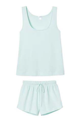 Pointelle Pajama Shorts Set in Pool | Lake Pajamas