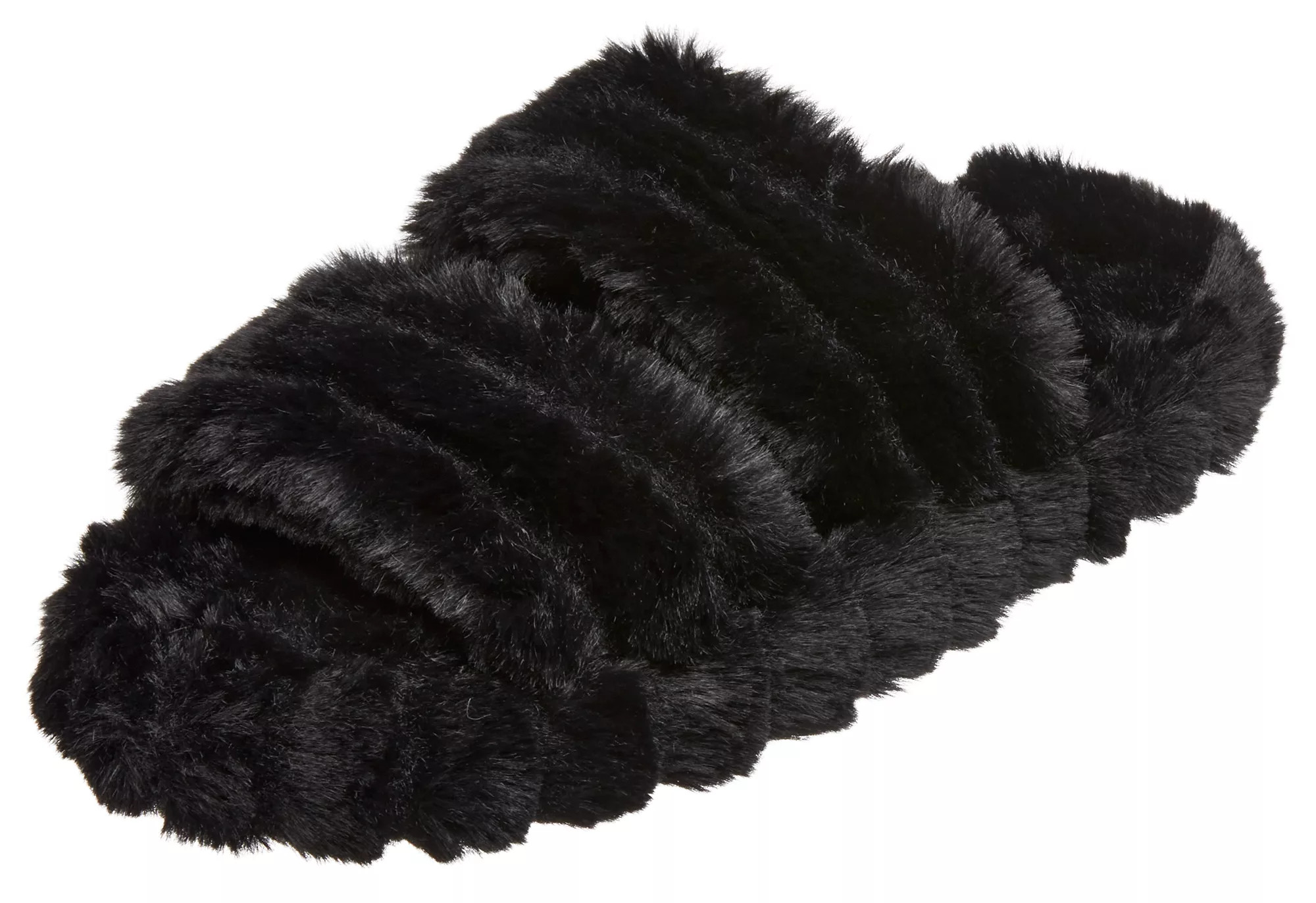 Northeast Outfitters Women's Cozy Cabin Fuzzy Slides, L/XL, Black | Going, Going, Gone!