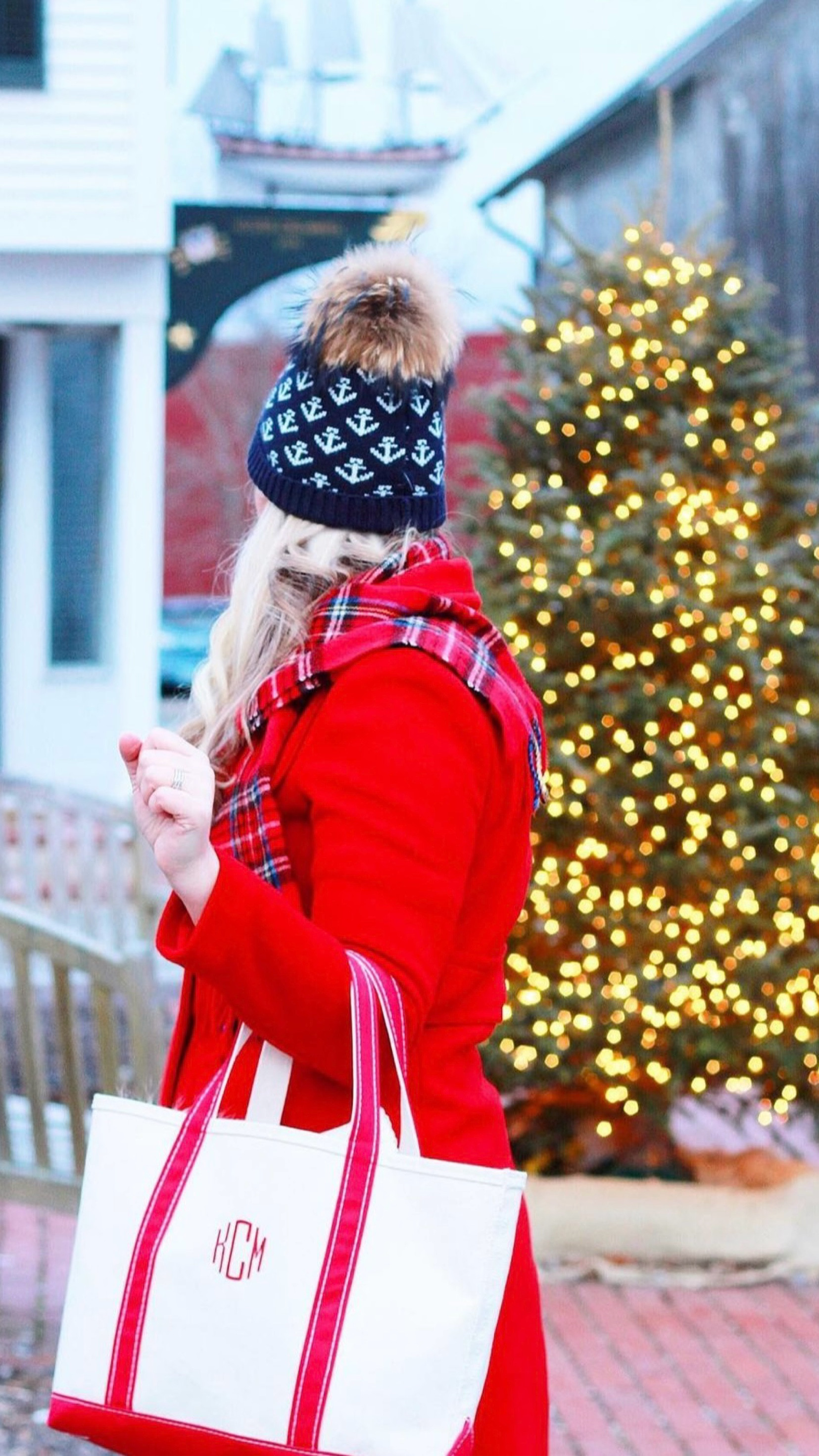 Classic red accessories boat tote, red wool jacket, red tartan scarf

#LTKOver40 #LTKHoliday #LTKCyberWeek