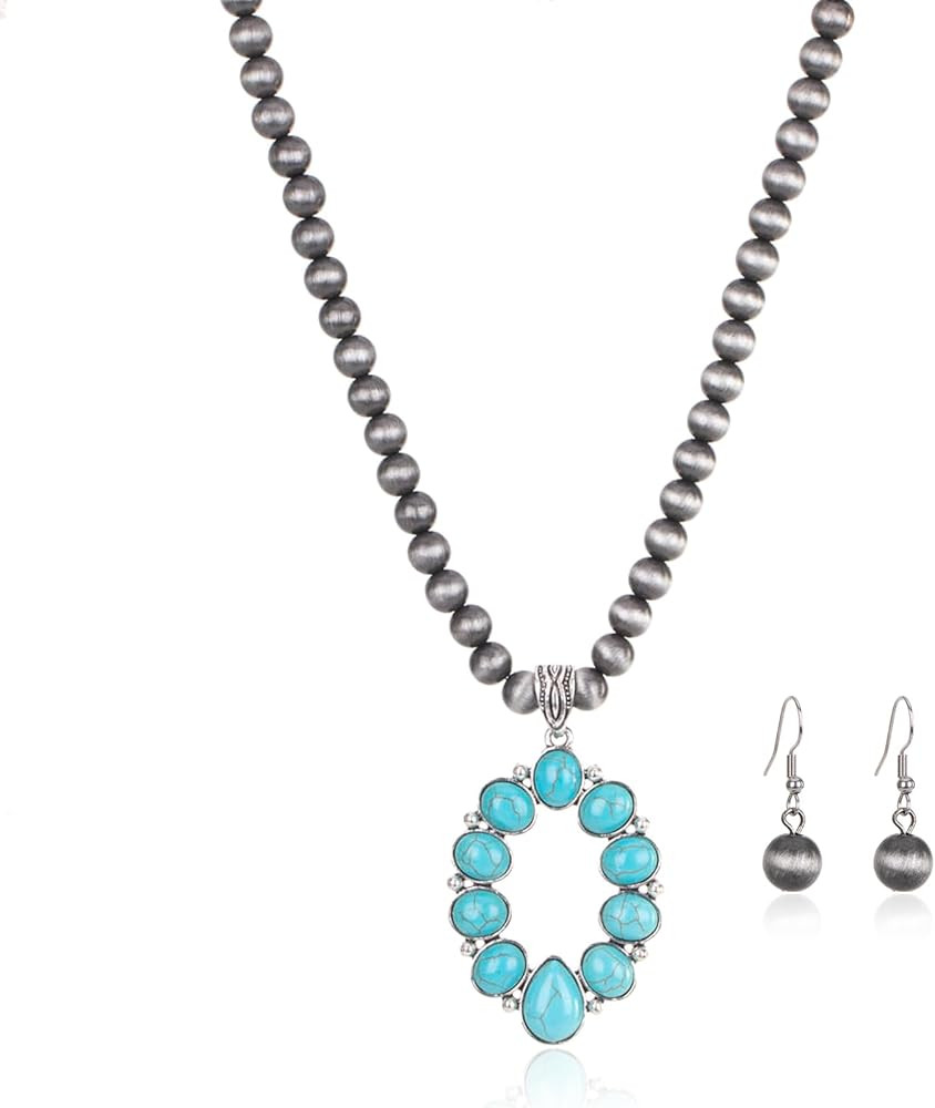 Rustic Couture's Western Turquoise Jewelry Set for Women Cowgirl Vintage Western Necklace Earring... | Amazon (US)