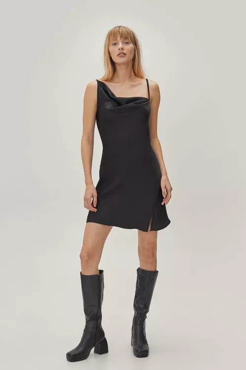 Satin Cowl Neck Mini Dress | NastyGal (UK, IE)