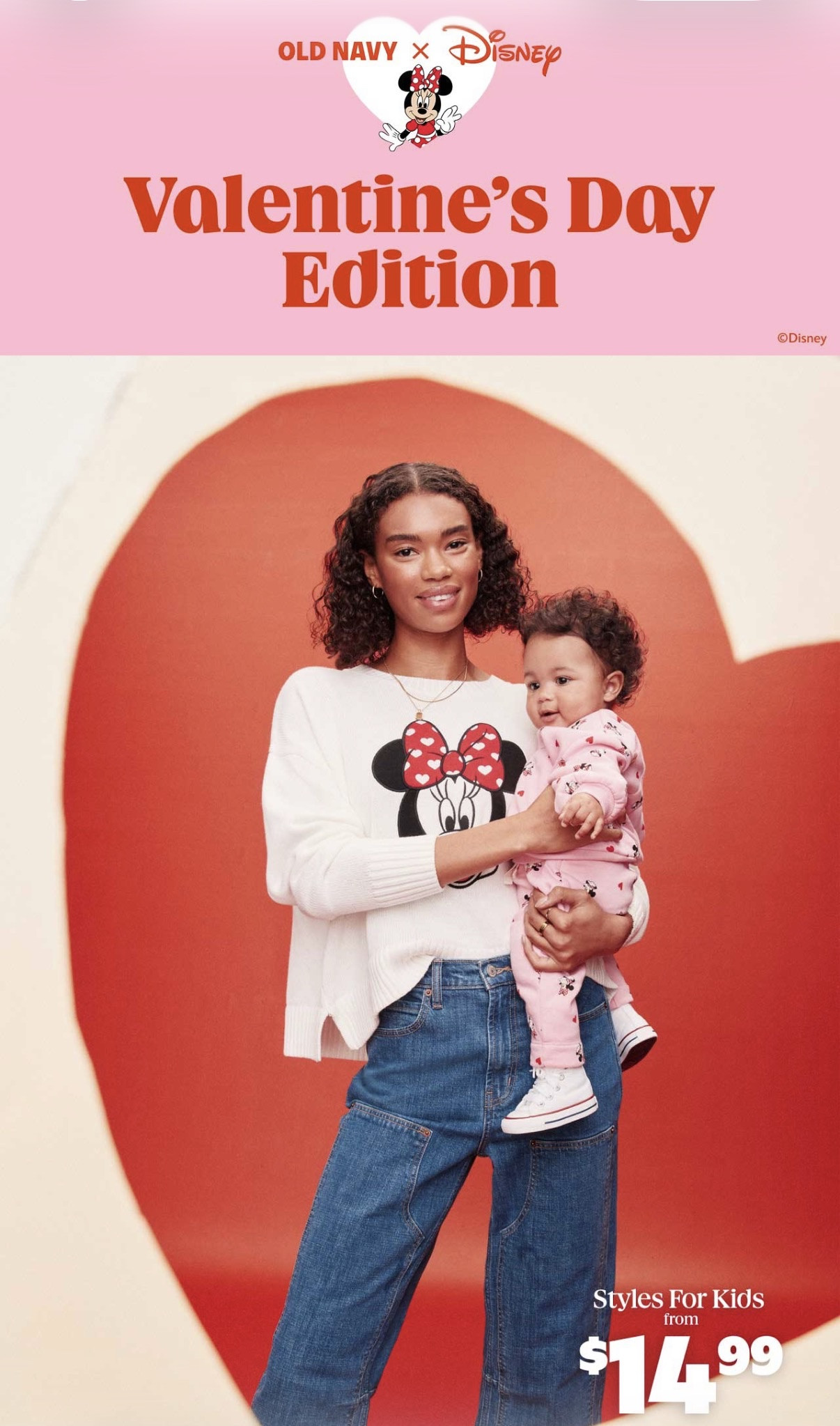 Old Navy Disney Valentine’s Day collection 💕✨
The cutest Disney pieces for the whole family — fun, festive, and perfect for love month without overdoing it.
I linked all my favorite Disney Valentine finds from Old Navy on LTK so you can grab the best ones before sizes sell out.

#oldnavy #disneyvalentines #disneystyle #familyfashion #valentinesdayoutfits #LTKfashion #LTKkids #LTKfinds #LTKsale #shoppingfavorites #onlineshopping #ShoppingWithPriiincesss #Atlantamom #AtlantaCreator #Atlantacontentcreators

#LTKBaby #LTKKids #LTKSeasonal