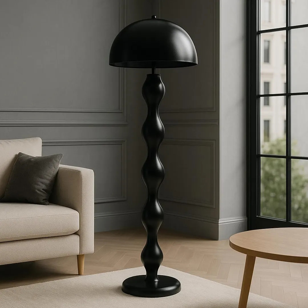 Black Mushroom Floor Lamp • Retro Bauhaus LED Sculptural Light - Etsy | Etsy (US)