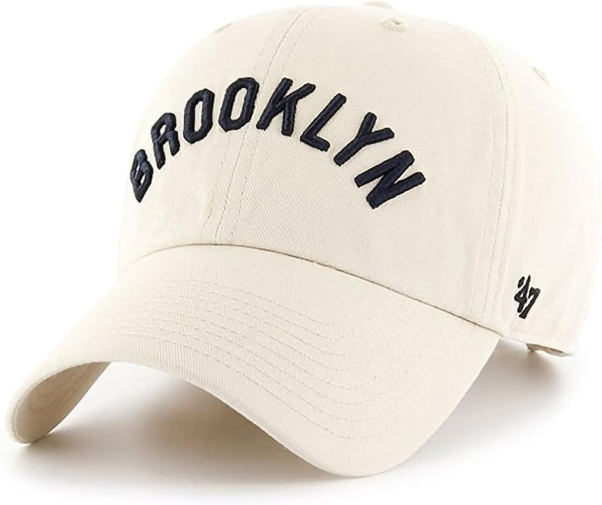 '47 MLB Natural Script Team Color Wordmark Logo Clean Up Adjustable Hat Cap, Adult One Size | Amazon (US)