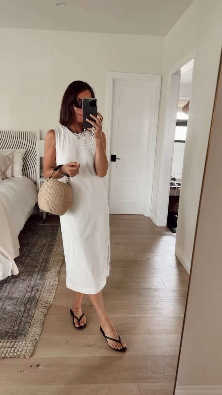 Organic cotton weekend tank dress is on sale for under $50 this weekend!
Wearing the xxs and I also own it in black 
Sandals are the 10% off with code ITSYBITSYINDULGENCES10

#LTKOver40 #LTKSaleAlert